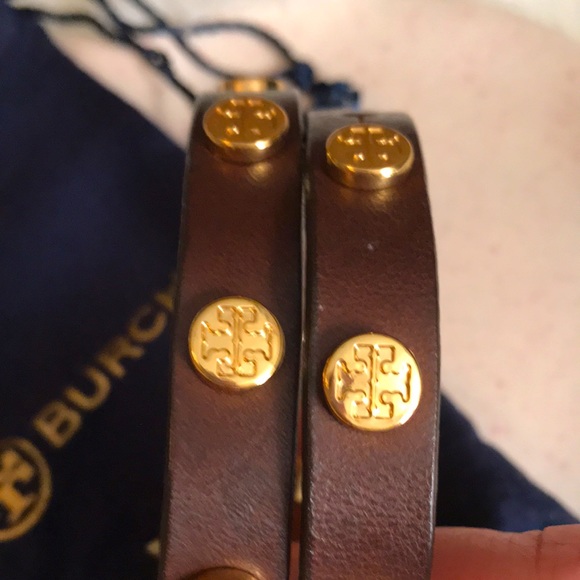 Tory Burch Double Wrap Leather Bracelet Brown & Gold. - Picture 8 of 8